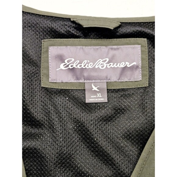 Eddie Bauer Men’s Utility Vest XL–Olive Green, Multi-Pocket, Hidden Compartment - Picture 3 of 13